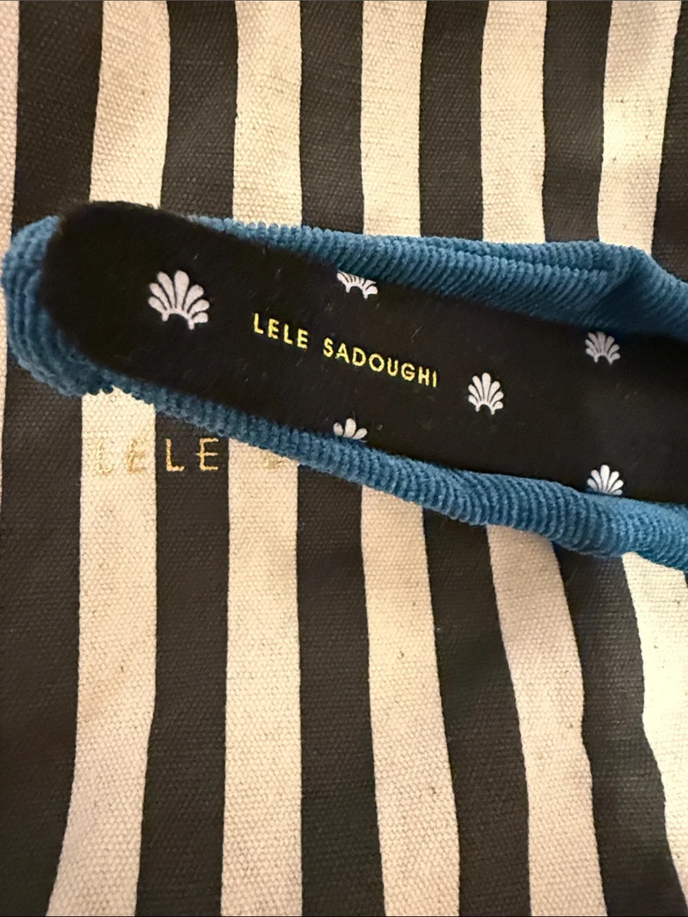 Lele Sadoughi Teal Knotted Headband